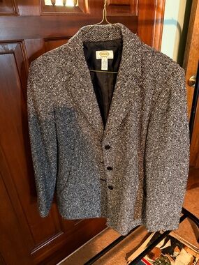 Talbots Black and White Tweed Sport Coat